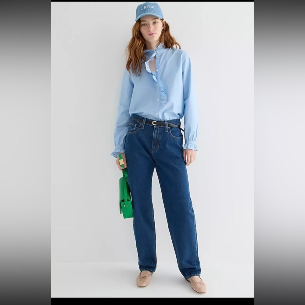 J. Crew Primerose Wash Mid Rise Slouchy Straight Dad Denim Jeans‎ BP294 Size 28